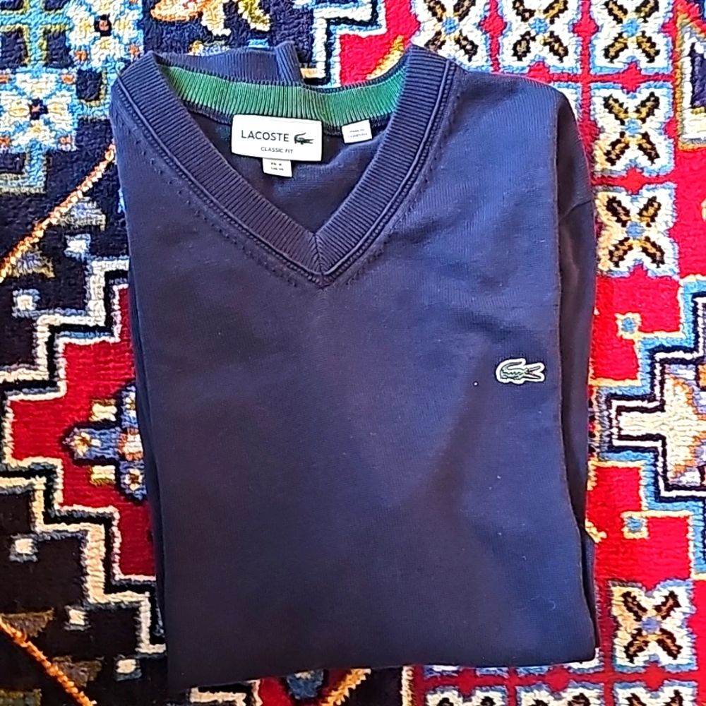 Mens Classic Fit Lacoste V-Neck Sweater